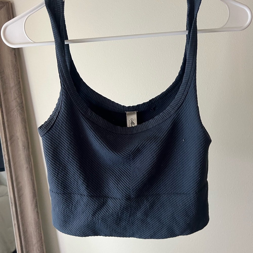 blue tank top